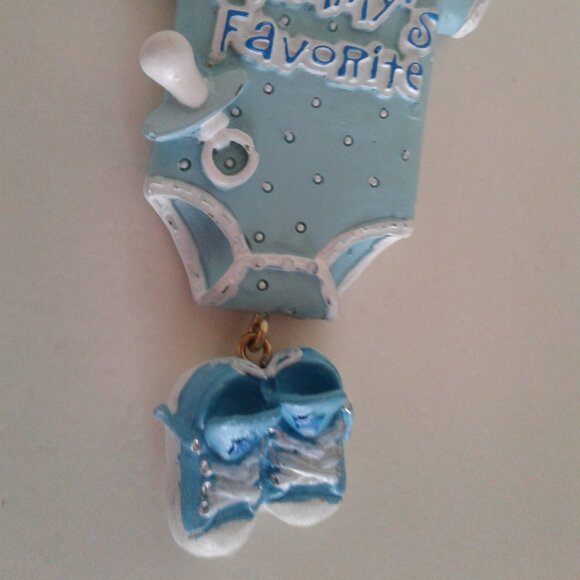 3 Christmas Tree Ornaments Mommy's Favorite Baby Blue - Picture 4 of 4